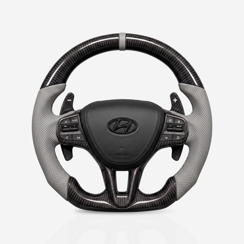 Hyundai Gloss Carbon Fibre & Leather Steering Wheel — 06