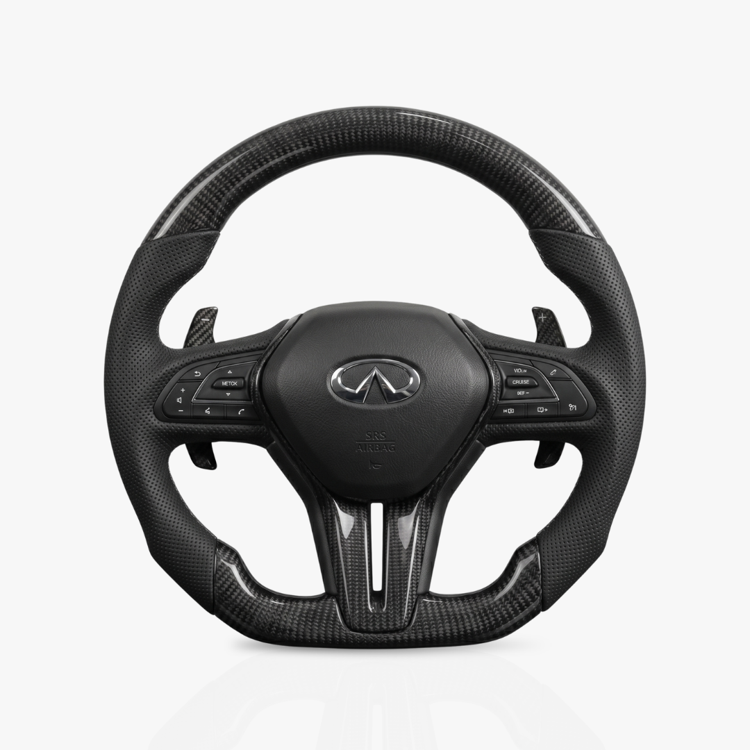 Infiniti Gloss Carbon Fibre & Leather Steering Wheel — 03