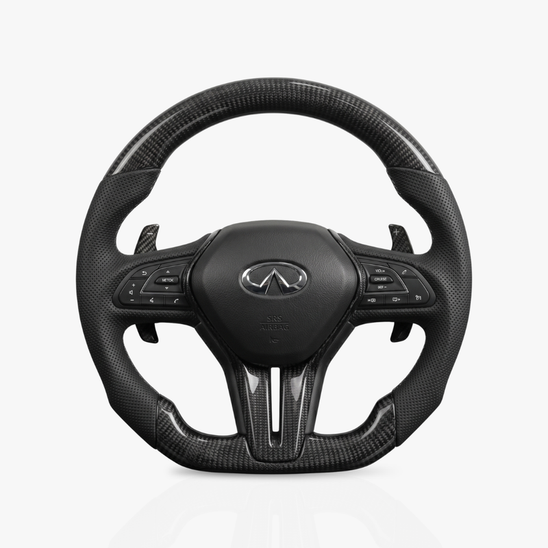 Infiniti Gloss Carbon Fibre & Leather Steering Wheel — 03