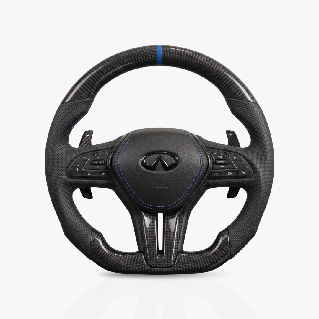 Infiniti Gloss Carbon Fibre & Leather Steering Wheel — 05