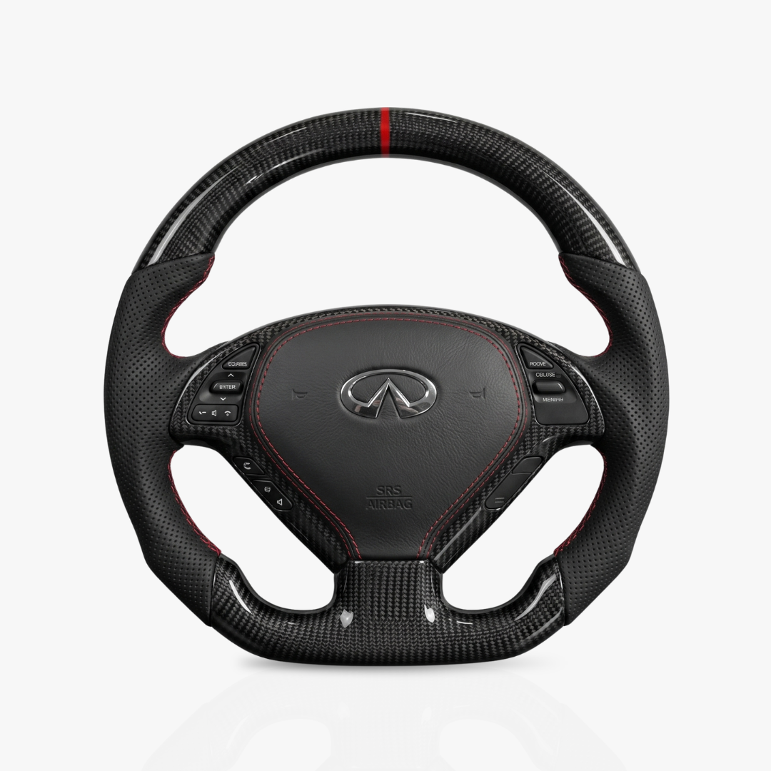 Infiniti Gloss Carbon Fibre & Leather Steering Wheel — 01