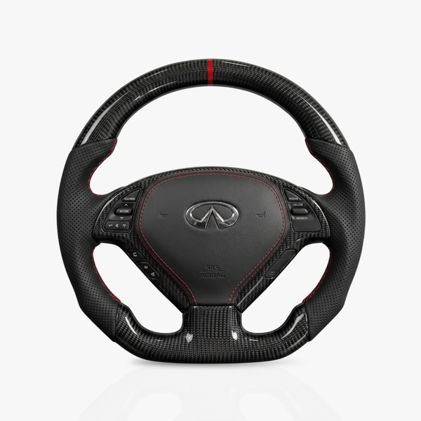 Infiniti Gloss Carbon Fibre & Leather Steering Wheel — 01