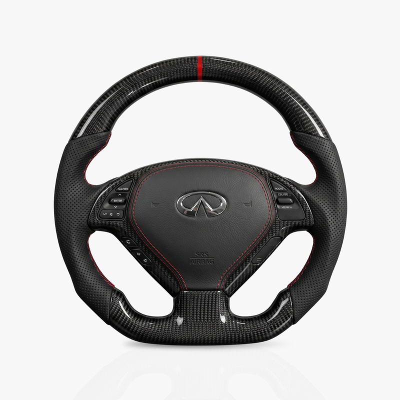 Infiniti Gloss Carbon Fibre & Leather Steering Wheel — 01