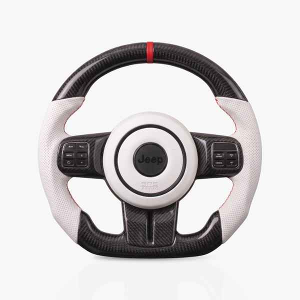 Jeep Gloss Carbon Fibre & Leather Steering Wheel — 11