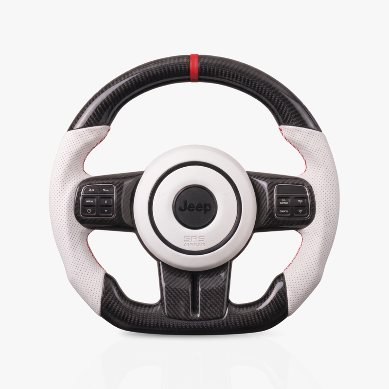 Jeep Gloss Carbon Fibre & Leather Steering Wheel — 11