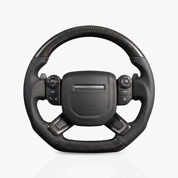 Land Rover Gloss Carbon Fibre & Leather Steering Wheel — 02