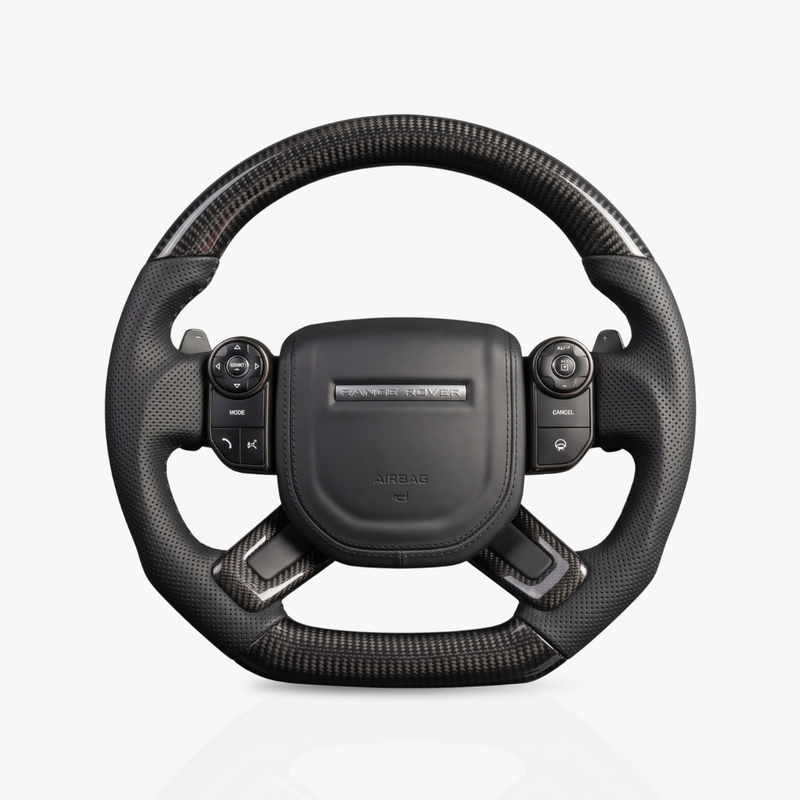 Land Rover Gloss Carbon Fibre & Leather Steering Wheel — 02