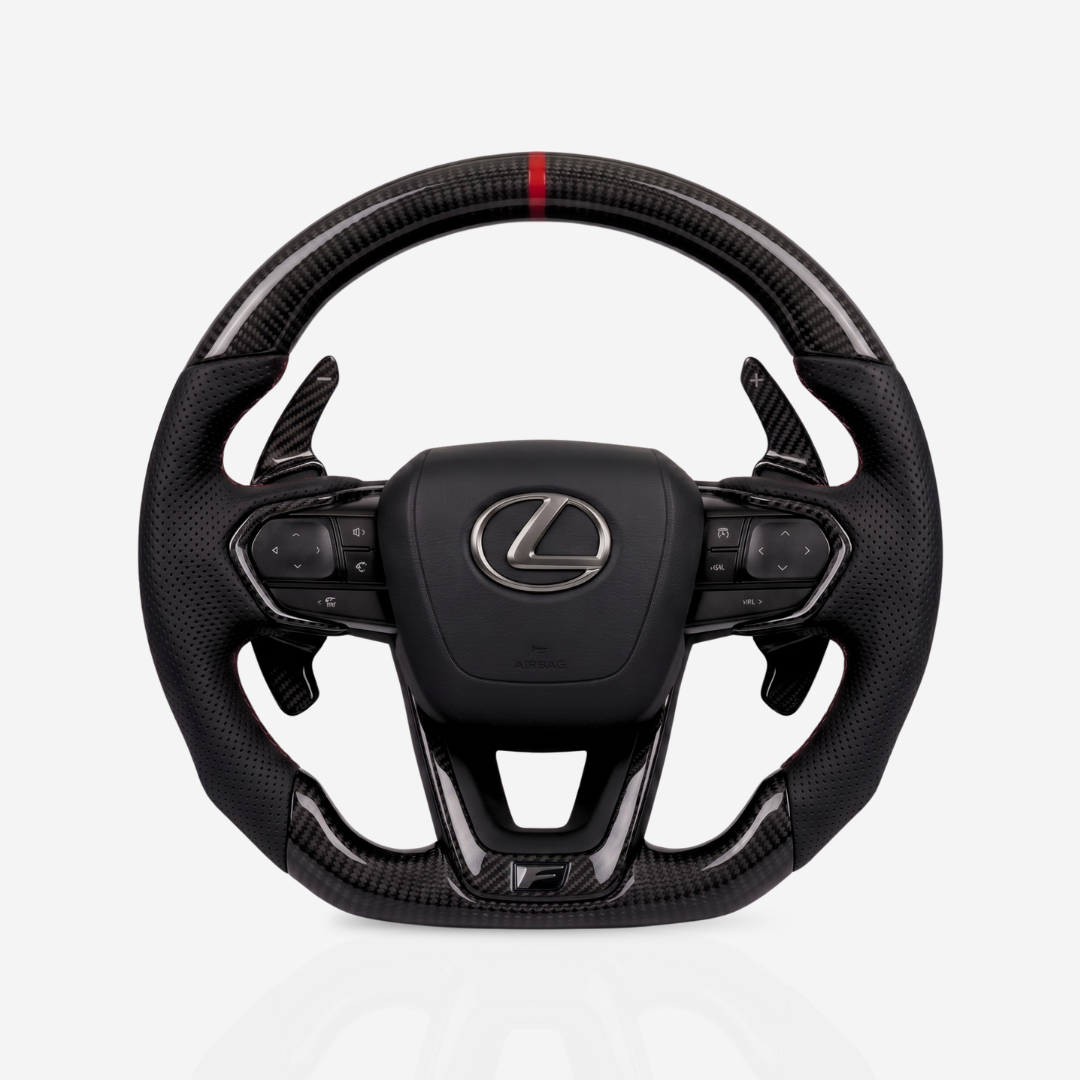 Lexus F-Sport Gloss Carbon Fibre & Leather Steering Wheel — 01