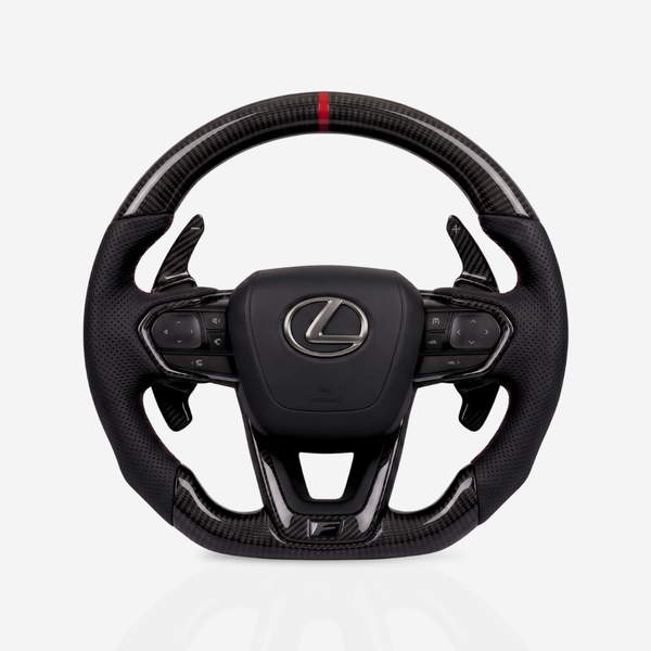 Lexus F-Sport Gloss Carbon Fibre & Leather Steering Wheel — 01