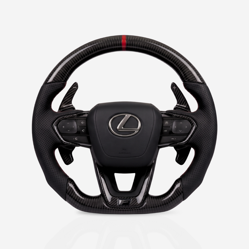 Lexus F-Sport Gloss Carbon Fibre & Leather Steering Wheel — 01