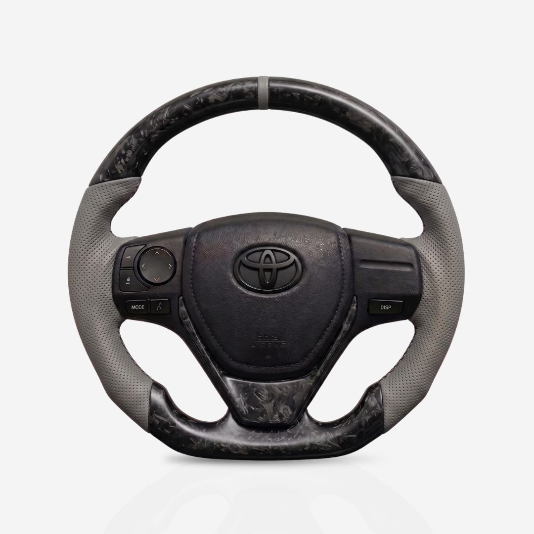 Toyota Corolla Matte Forged Carbon Fibre & Leather Steering Wheel — 21