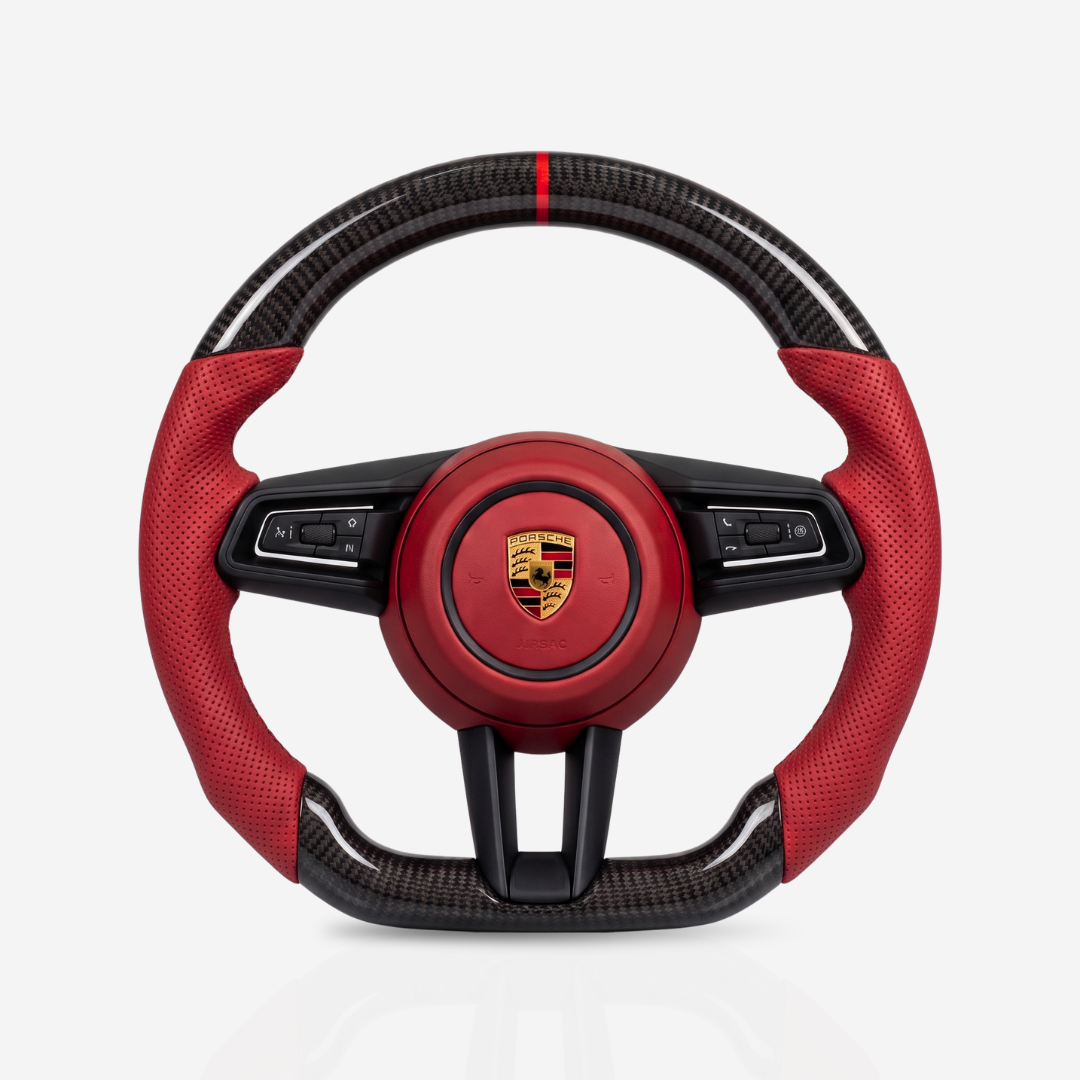 Porsche Gloss Carbon Fibre & Leather Steering Wheel — 16