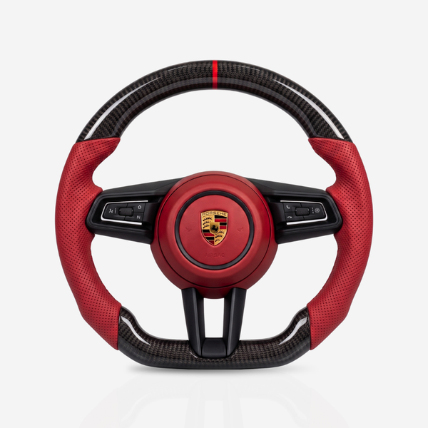 Porsche Gloss Carbon Fibre & Leather Steering Wheel — 16