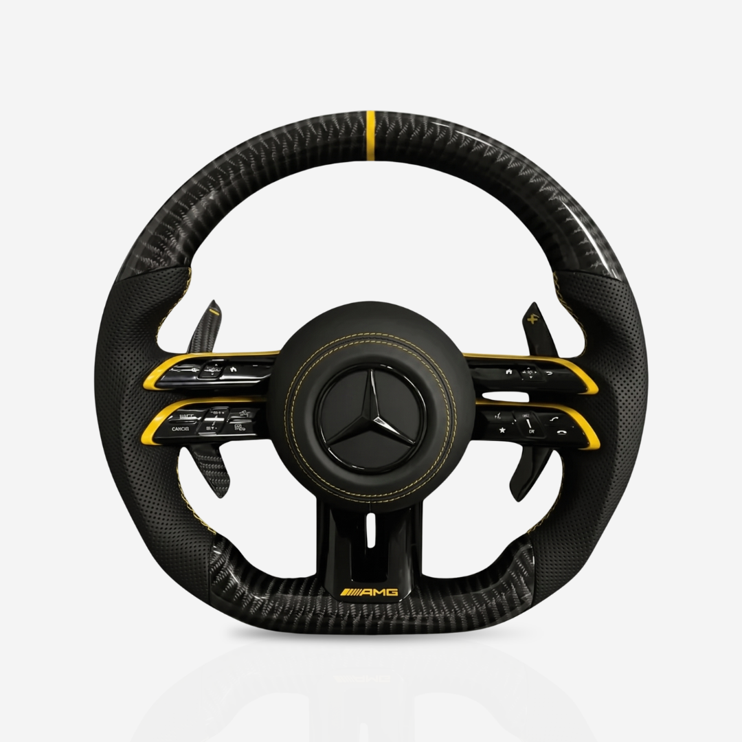 Mercedes-Benz AMG Gloss Carbon Fibre & Leather Steering Wheel — 40