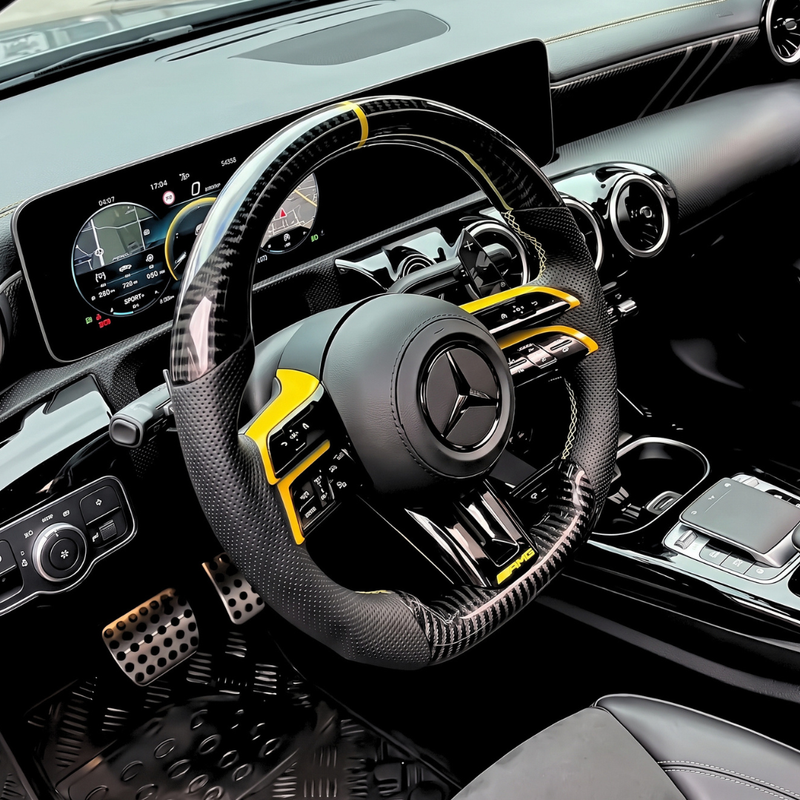 Mercedes-Benz AMG Gloss Carbon Fibre & Leather Steering Wheel — 40