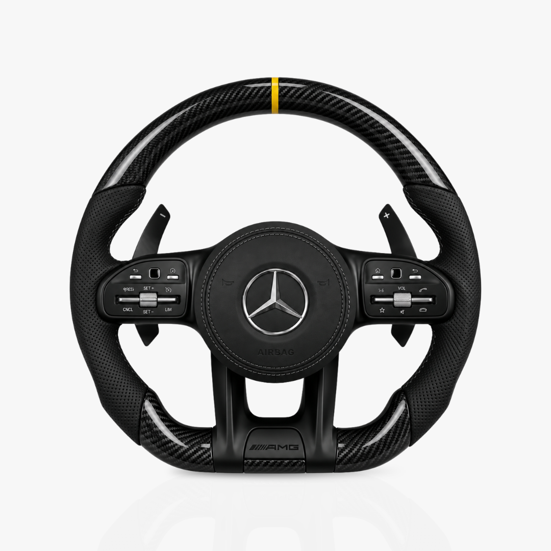 Mercedes-Benz AMG Gloss Carbon Fibre & Leather Steering Wheel — 42