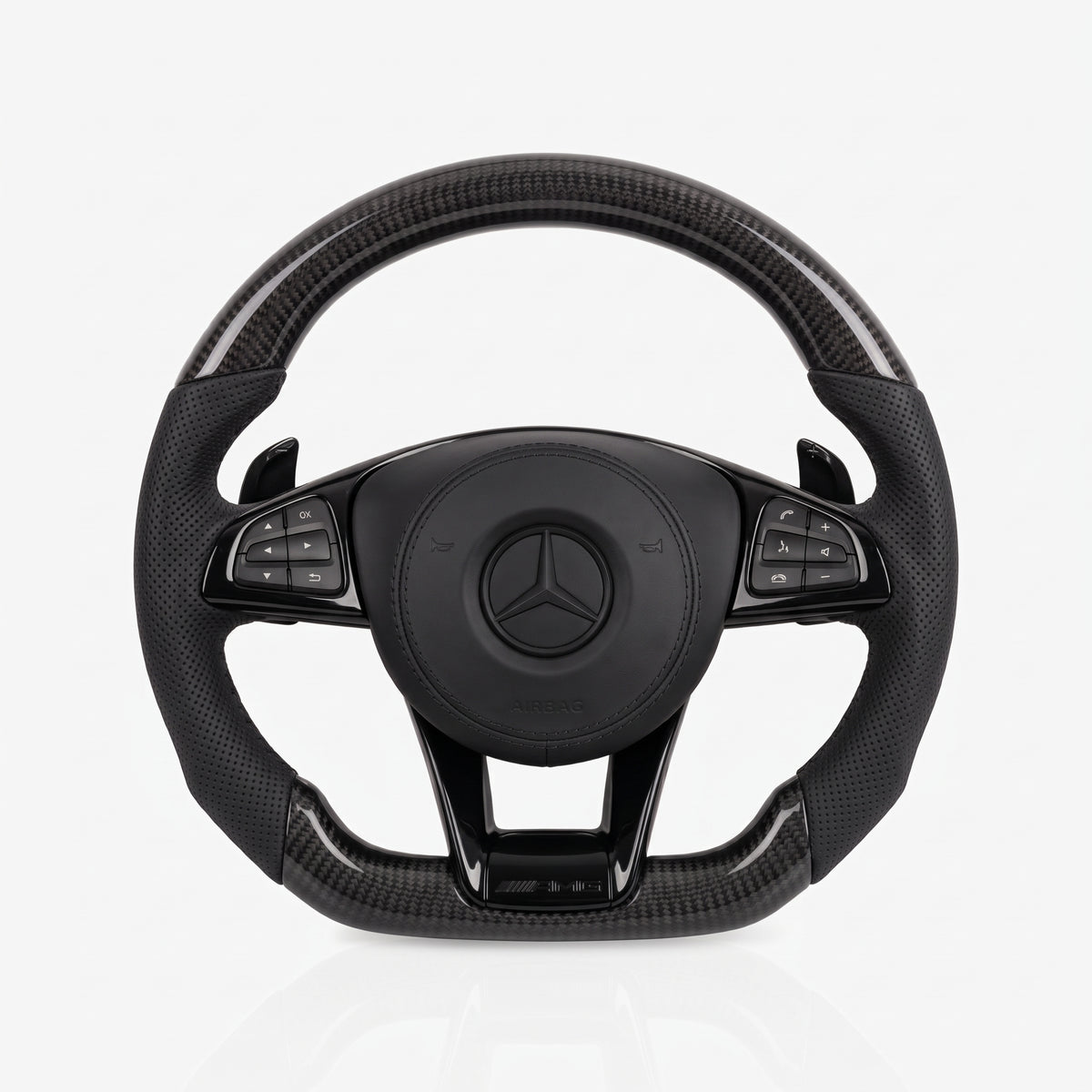 Mercedes-Benz AMG Gloss Carbon Fibre & Leather Steering Wheel — 44