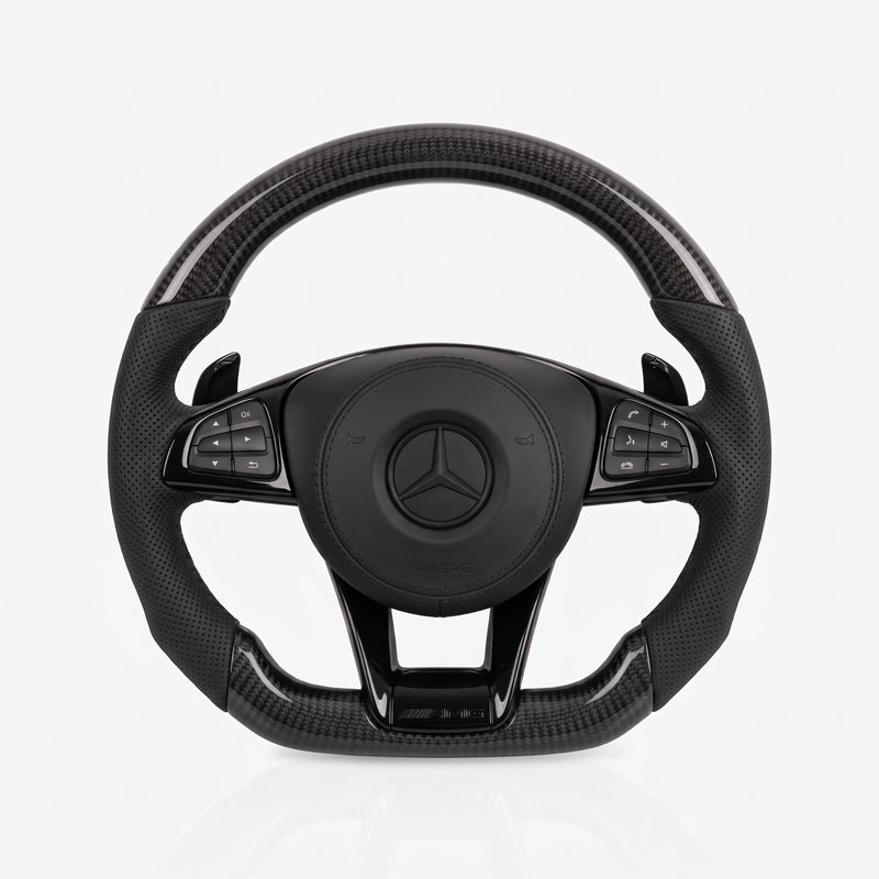 Mercedes-Benz AMG Gloss Carbon Fibre & Leather Steering Wheel — 44