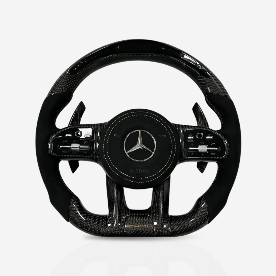 Mercedes-Benz AMG Gloss Carbon Fibre & Alcantara Steering Wheel — 01