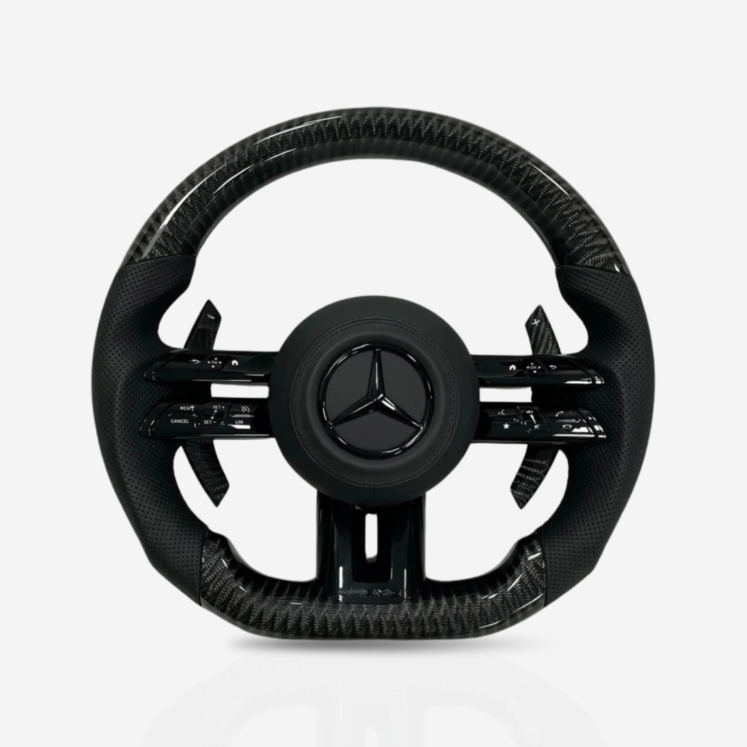 Mercedes-Benz AMG Gloss Carbon Fibre & Leather Steering Wheel — 09