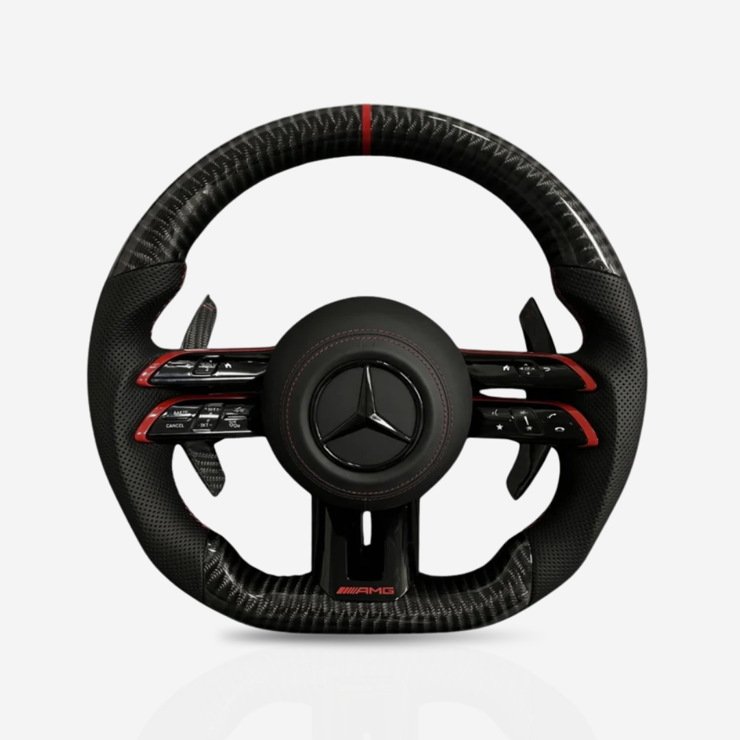 Mercedes-Benz AMG Gloss Carbon Fibre & Leather Steering Wheel — 10