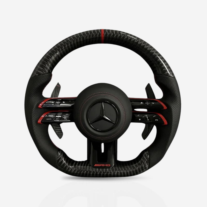 Mercedes-Benz AMG Gloss Carbon Fibre & Leather Steering Wheel — 10