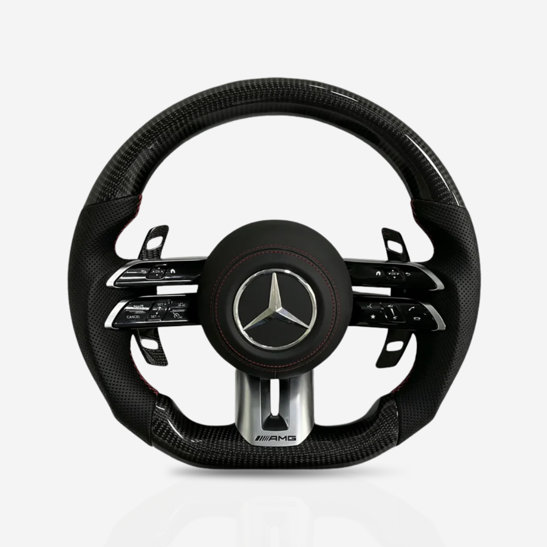 Mercedes-Benz AMG Gloss Carbon Fibre & Leather Steering Wheel — 15