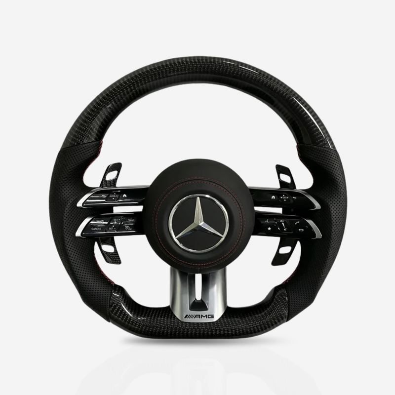 Mercedes-Benz AMG Gloss Carbon Fibre & Leather Steering Wheel — 15