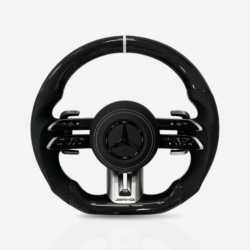 Mercedes-Benz AMG Gloss Carbon Fibre & Leather Steering Wheel — 19