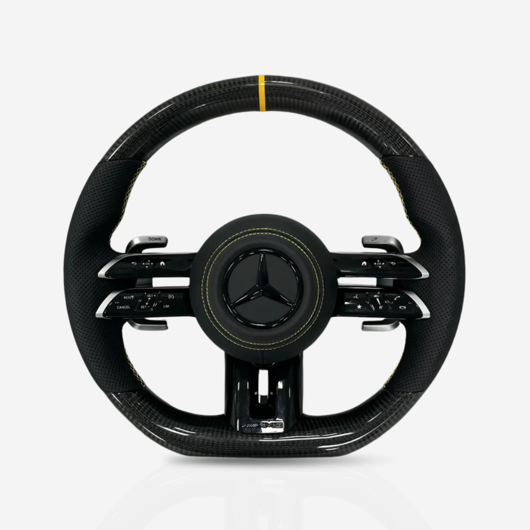 Mercedes-Benz AMG Gloss Carbon Fibre & Leather Steering Wheel — 20