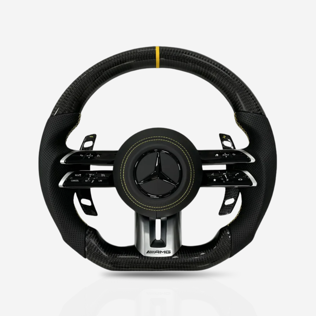 Mercedes-Benz AMG Gloss Carbon Fibre & Leather Steering Wheel — 23