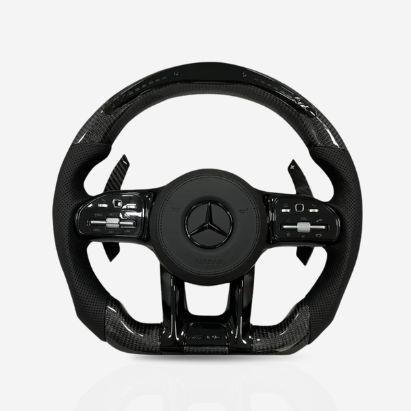 Mercedes-Benz AMG Gloss Carbon Fibre & Leather Steering Wheel — 34