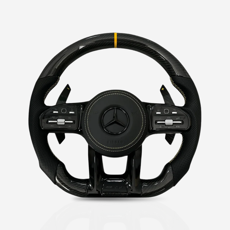 Mercedes-Benz AMG Gloss Carbon Fibre & Leather Steering Wheel — 36