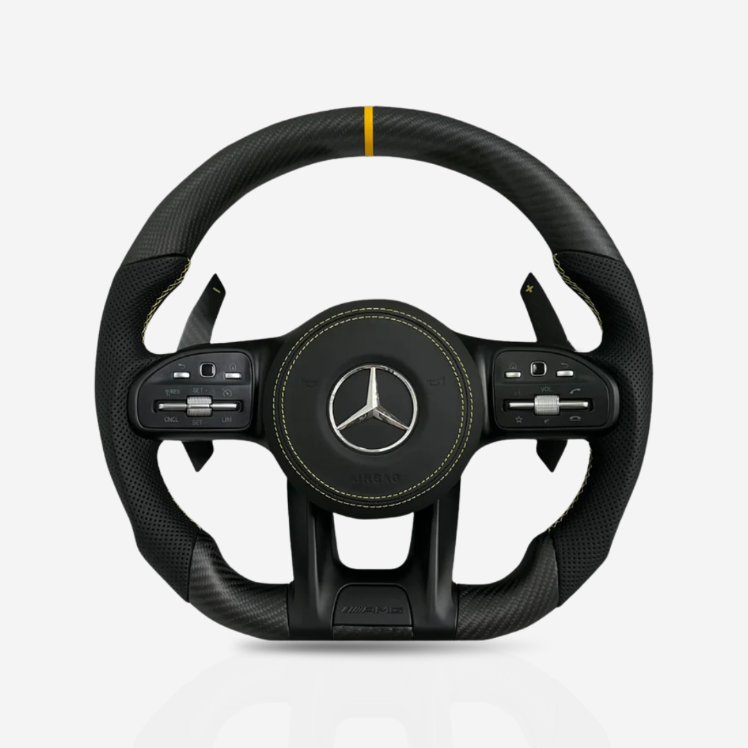 Mercedes-Benz AMG Matte Carbon Fibre & Leather Steering Wheel — 35