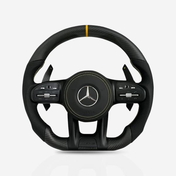 Mercedes-Benz AMG Matte Carbon Fibre & Leather Steering Wheel — 35