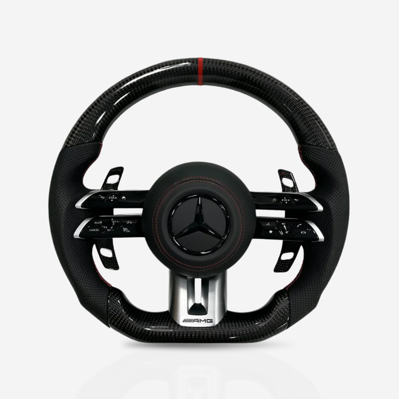 Mercedes-Benz AMG Gloss Carbon Fibre & Leather Steering Wheel — 14
