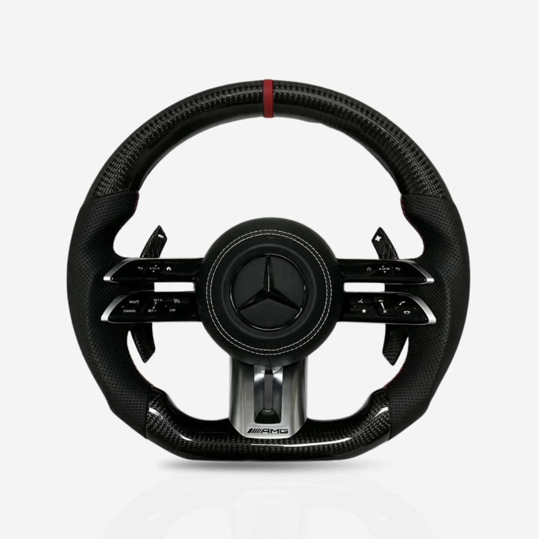 Mercedes-Benz AMG Gloss Carbon Fibre & Leather Steering Wheel — 21