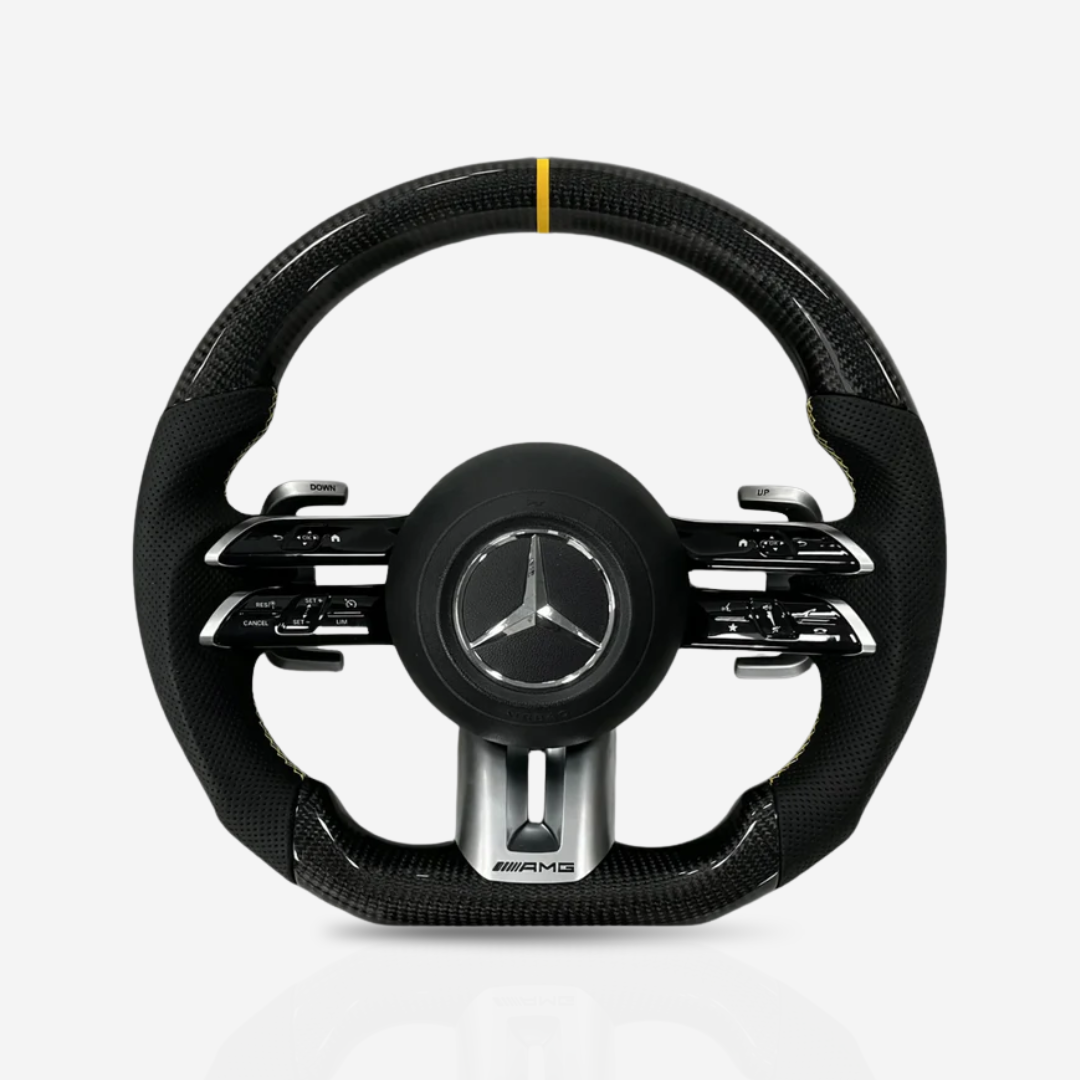 Mercedes-Benz AMG Gloss Carbon Fibre & Leather Steering Wheel — 22