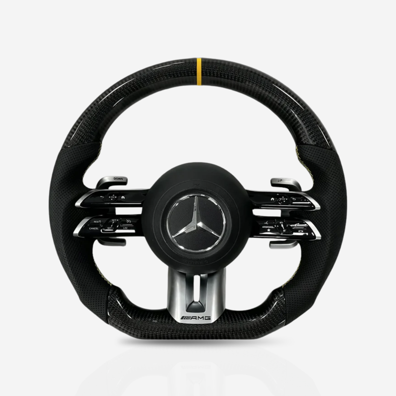 Mercedes-Benz AMG Gloss Carbon Fibre & Leather Steering Wheel — 22