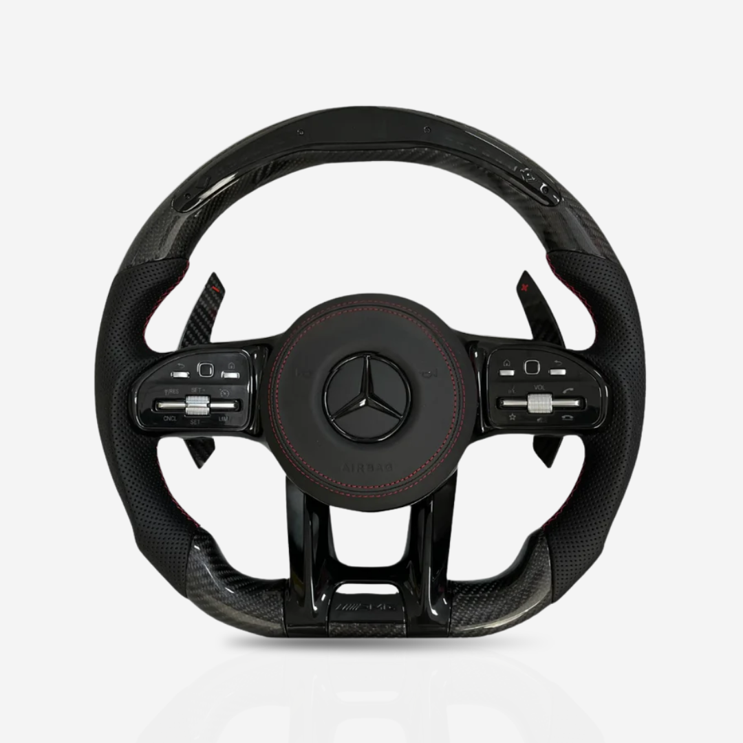 Mercedes-Benz AMG Gloss Carbon Fibre & Perforated Leather Steering Wheel — 28