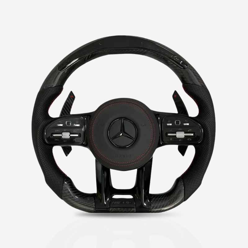 Mercedes-Benz AMG Gloss Carbon Fibre & Perforated Leather Steering Wheel — 28