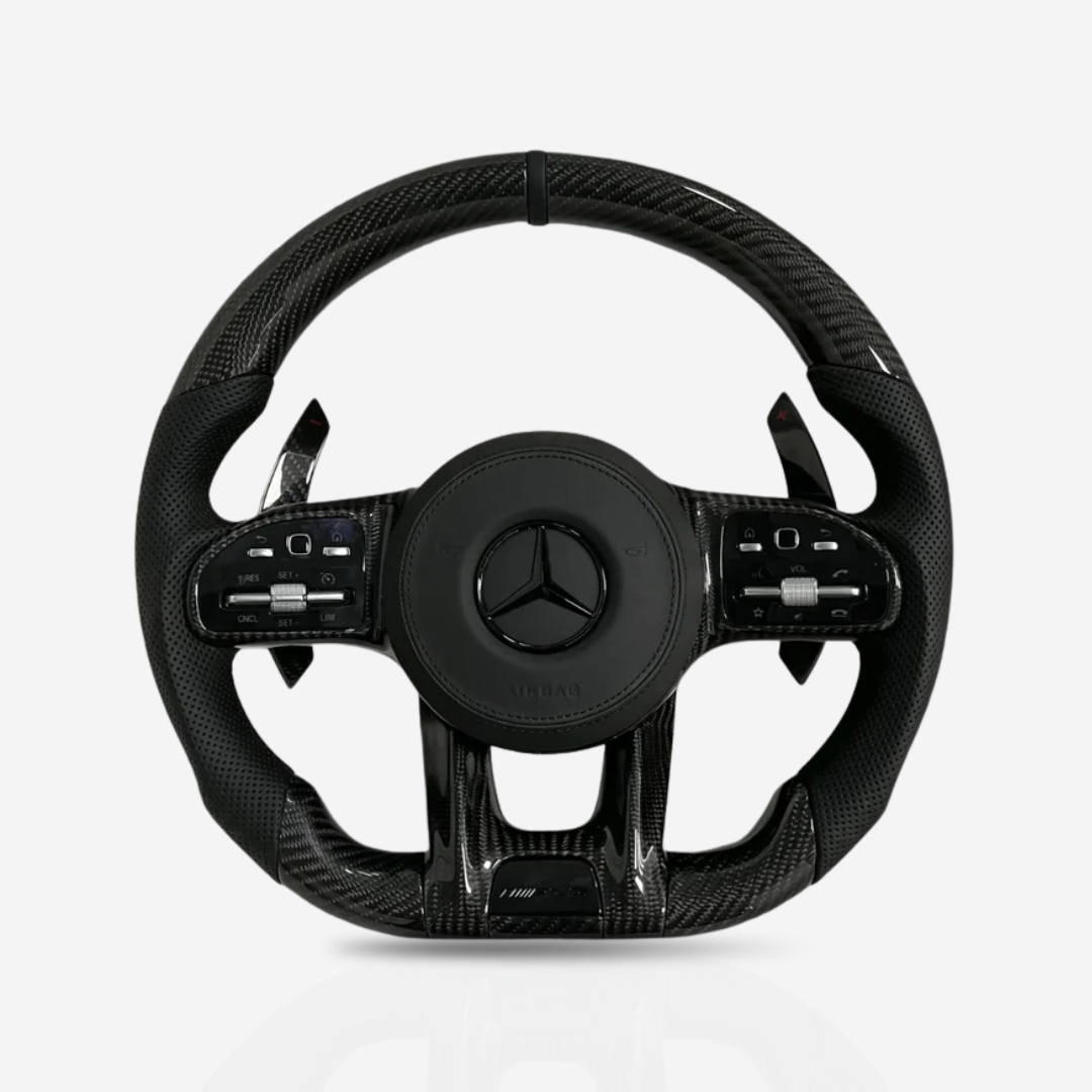 Mercedes-Benz AMG Gloss Carbon Fibre & Leather Steering Wheel — 31