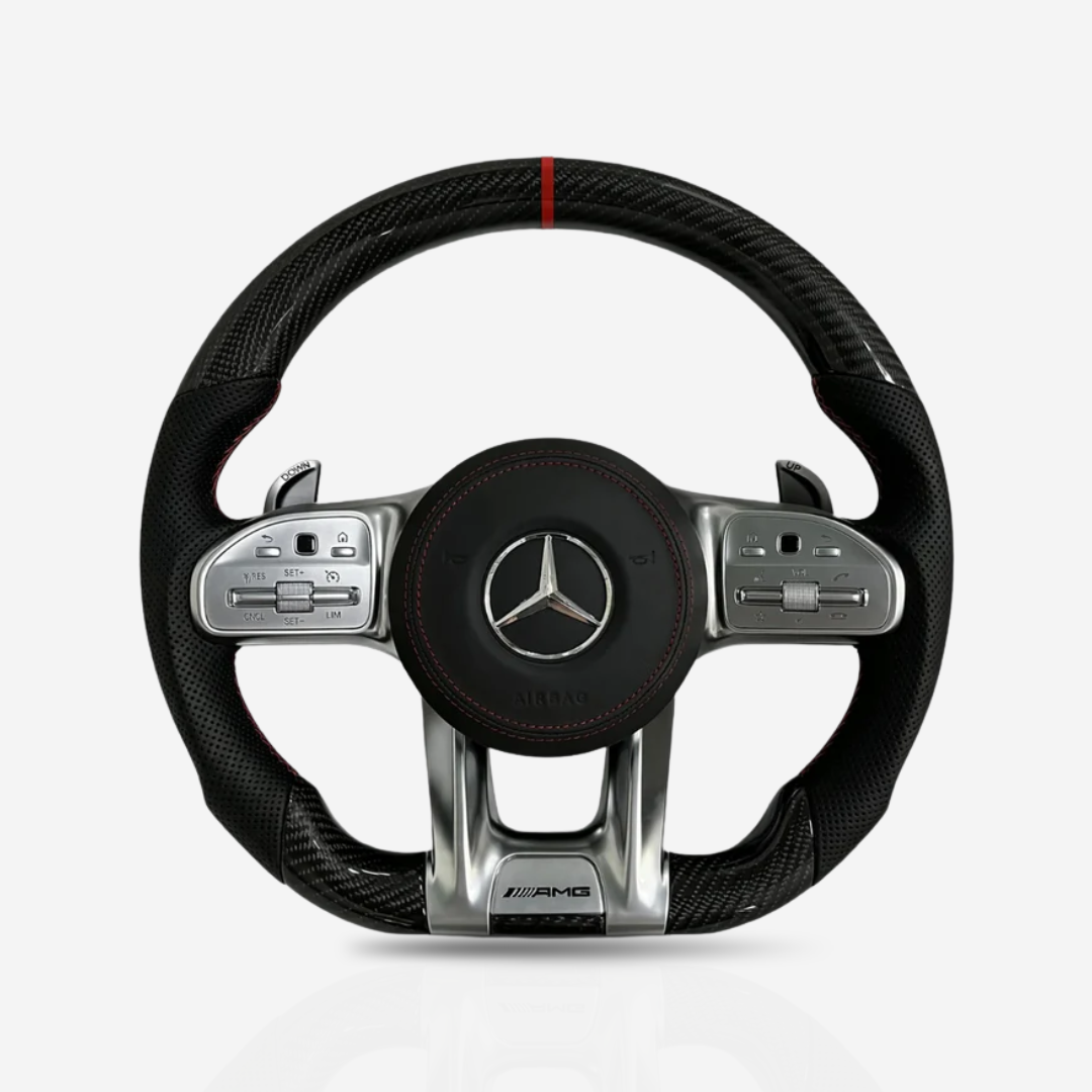 Mercedes-Benz AMG Gloss Carbon Fibre & Leather Steering Wheel — 32