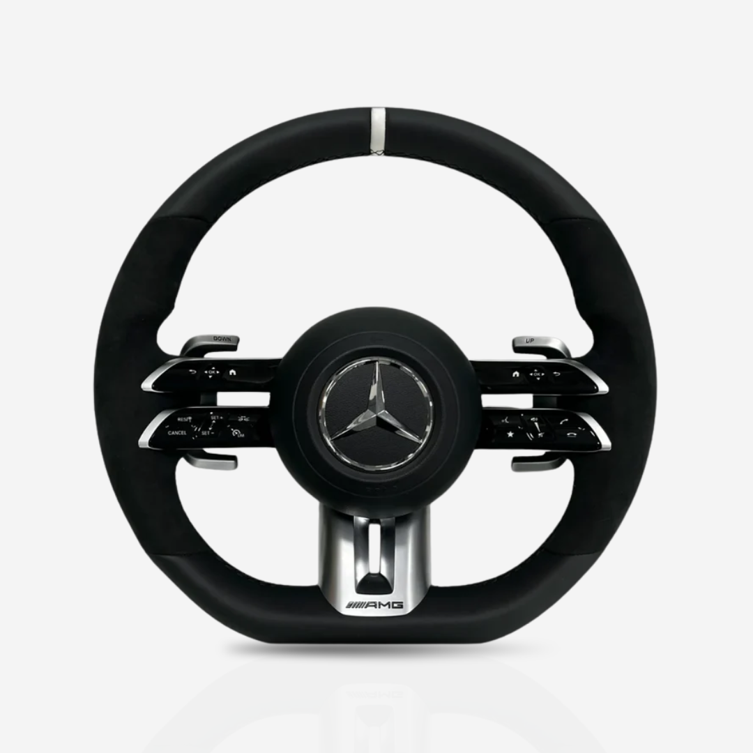 Mercedes-Benz AMG Leather & Alcantara Steering Wheel — 06