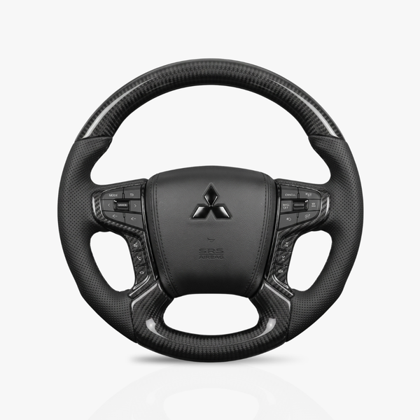 Mitsubishi Gloss Carbon Fibre & Leather Steering Wheel — 07