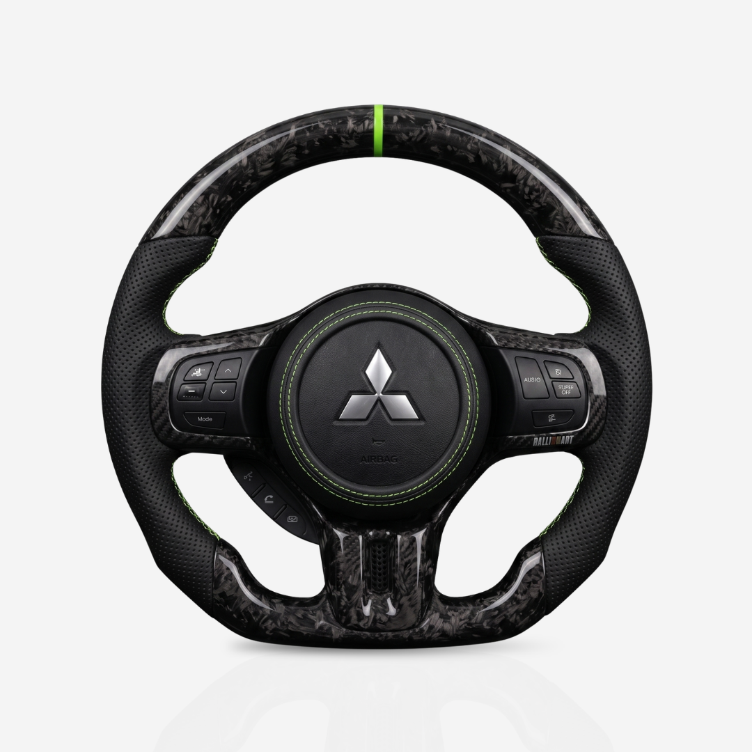 Mitsubishi Lancer Forged Carbon Fibre & Leather Steering Wheel — 02