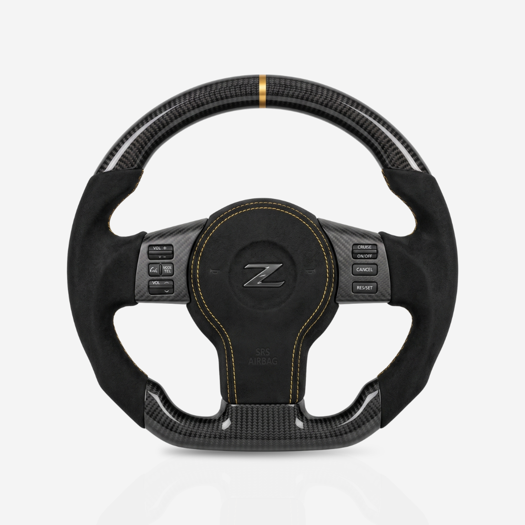 Nissan 350Z Gloss Carbon Fibre & Alcantara Steering Wheel — 06
