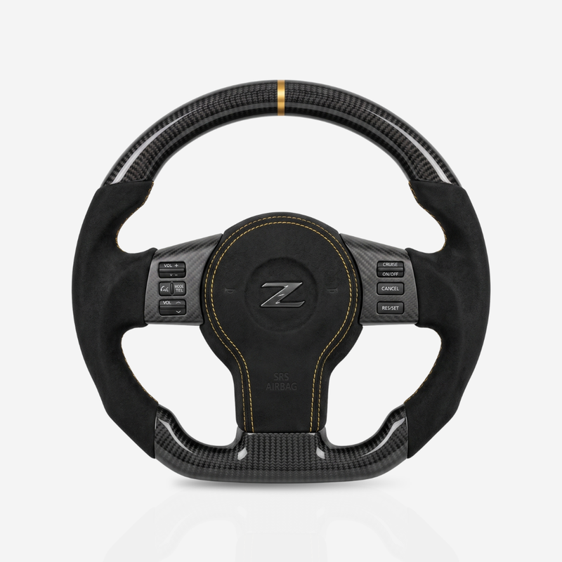 Nissan 350Z Gloss Carbon Fibre & Alcantara Steering Wheel — 06