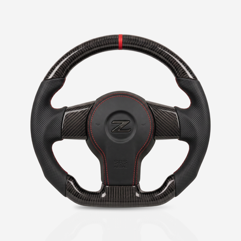 Nissan 350Z Gloss Carbon Fibre & Leather Steering Wheel — 08