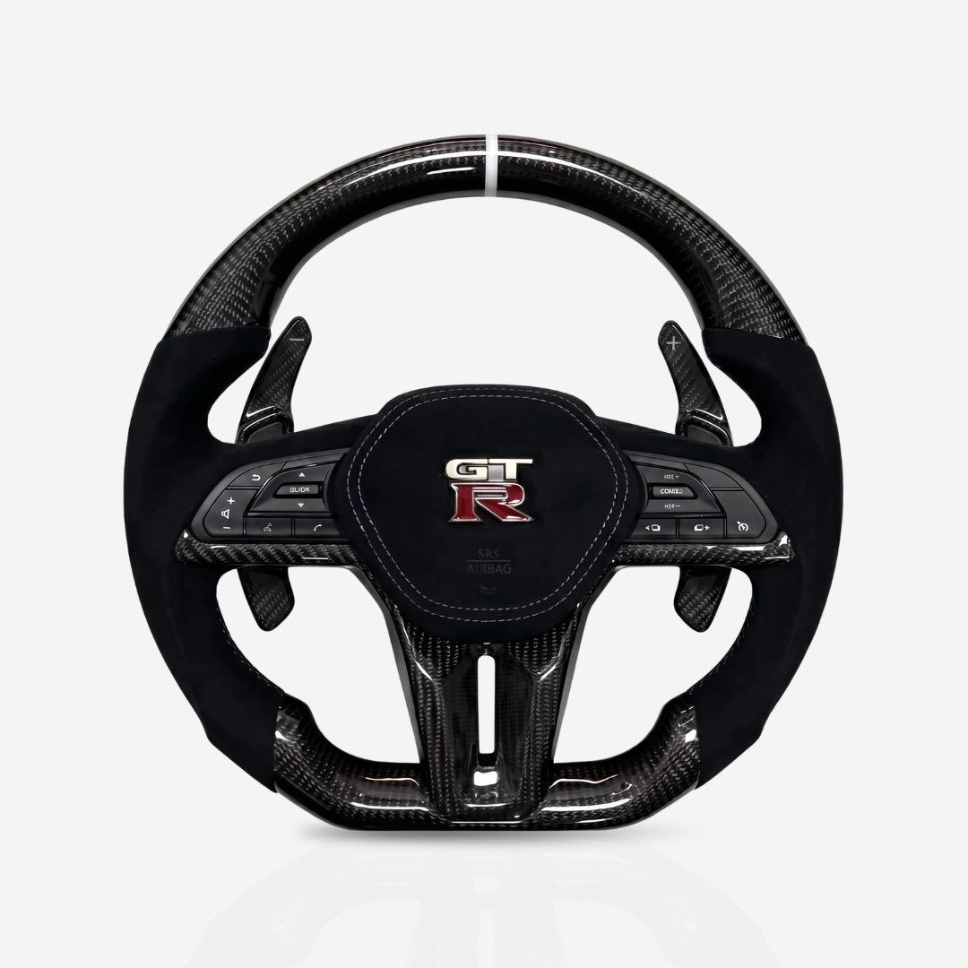 Nissan GT-R Gloss Carbon Fibre & Alcantara Steering Wheel — 02